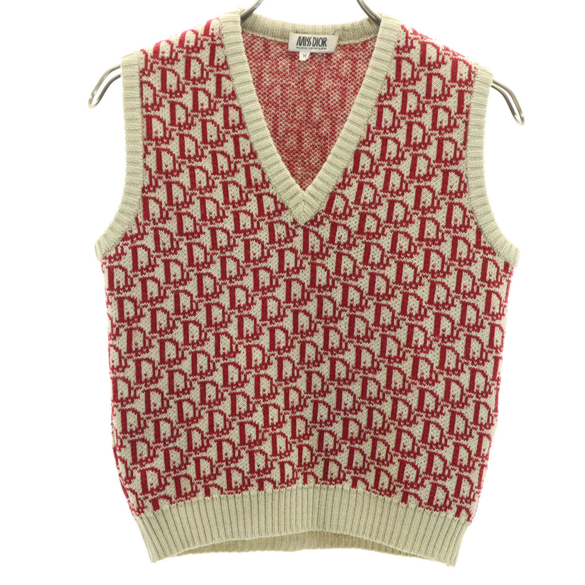 MISS DIOR ミスディオール 90s オールド Vネック ニットベスト M ベージュ系 レディース