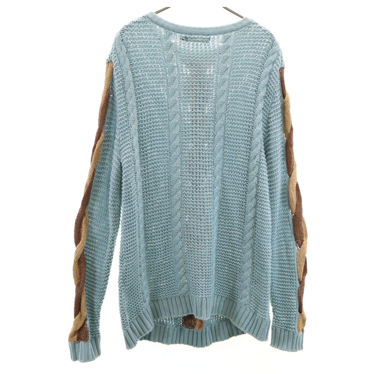 CUNE キューン 日本製 コットンブレンド 長袖 ケーブル セーター 2 ブルー ニット メンズ