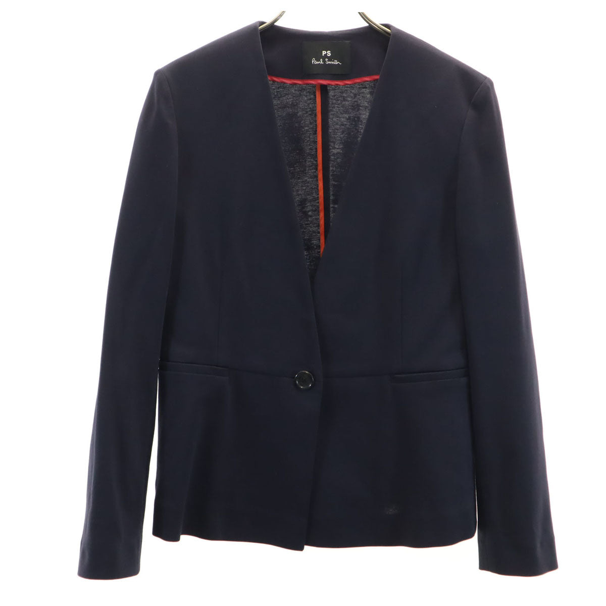 Paul Smith ポールスミス ノーカラージャケット 38 ネイビー レディース