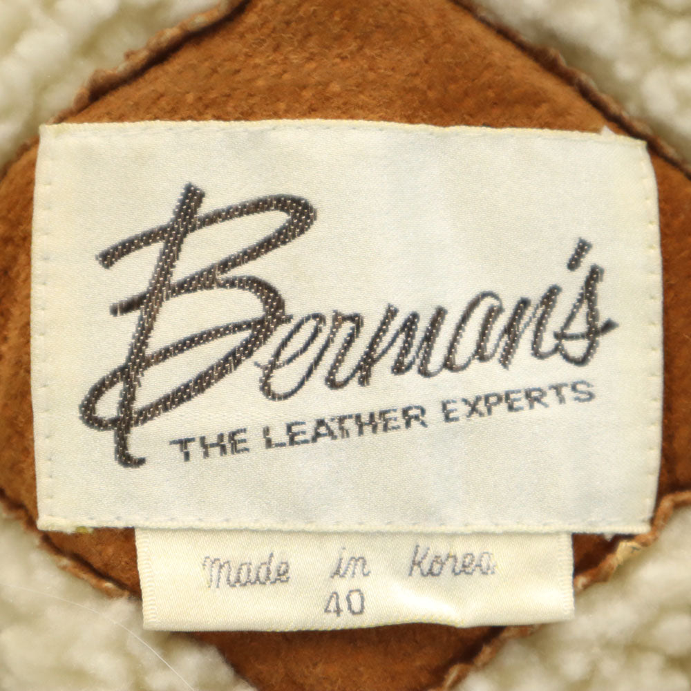 バーマンズ 80s ヴィンテージ ムートンジャケット 40 キャメル メンズ