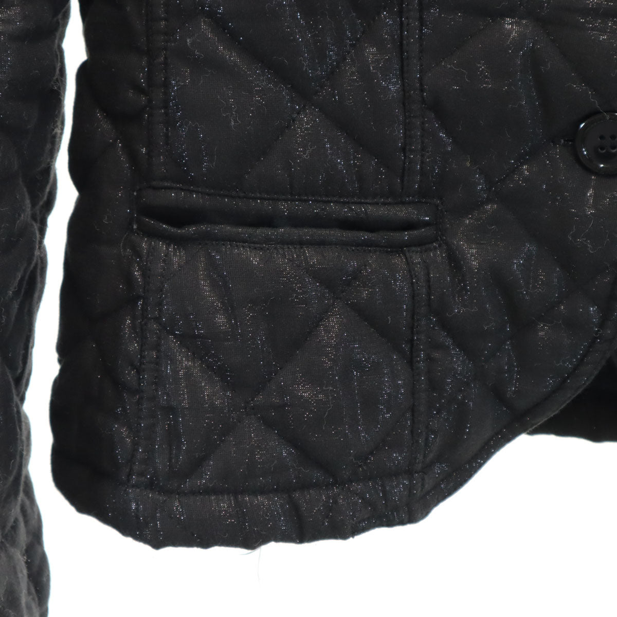 ARMANI JEANS アルマーニジーンズ ラメ キルティングジャケット 40 ブラック レディース