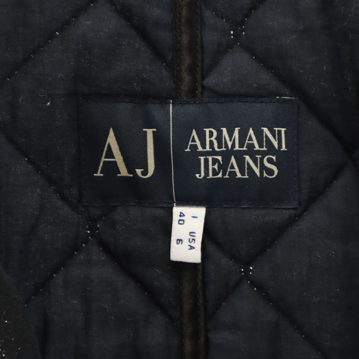 ARMANI JEANS アルマーニジーンズ ラメ キルティングジャケット 40 ブラック レディース