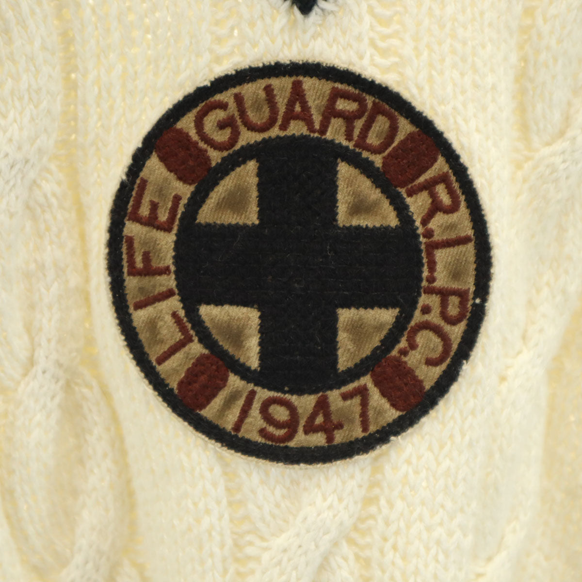 Polo by Ralph Lauren ポロバイラルフローレン リネンブレンド 長袖 Vネック ケーブル ニット S アイボリー セーター レディース