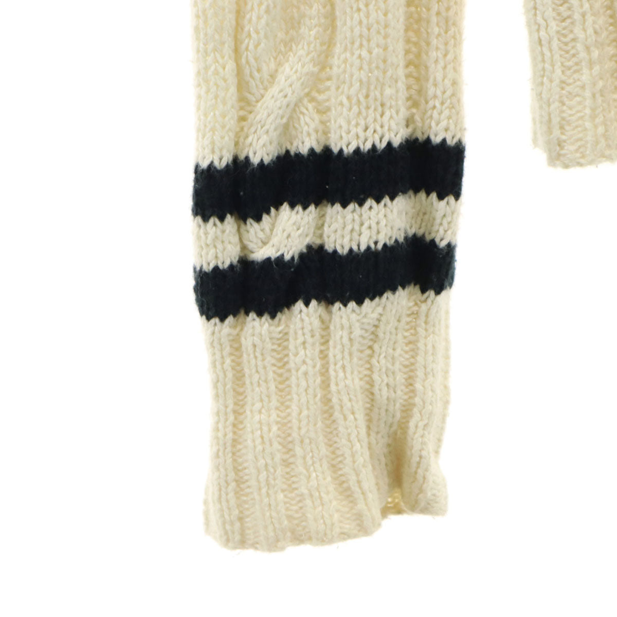 Polo by Ralph Lauren ポロバイラルフローレン リネンブレンド 長袖 Vネック ケーブル ニット S アイボリー セーター レディース