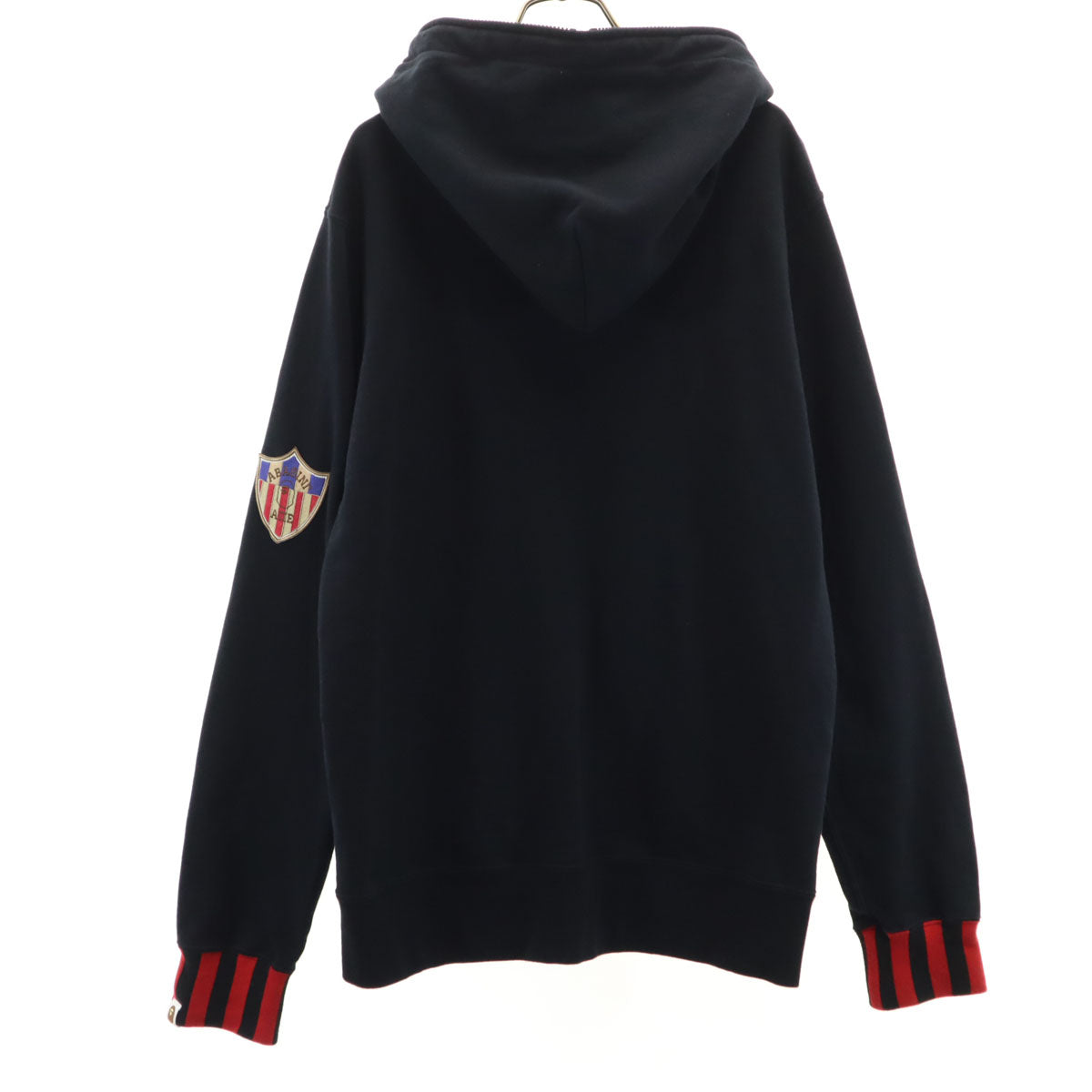 A BATHING APE アベイシングエイプ 日本製 長袖 スウェット ジップパーカー L ブラック メンズ