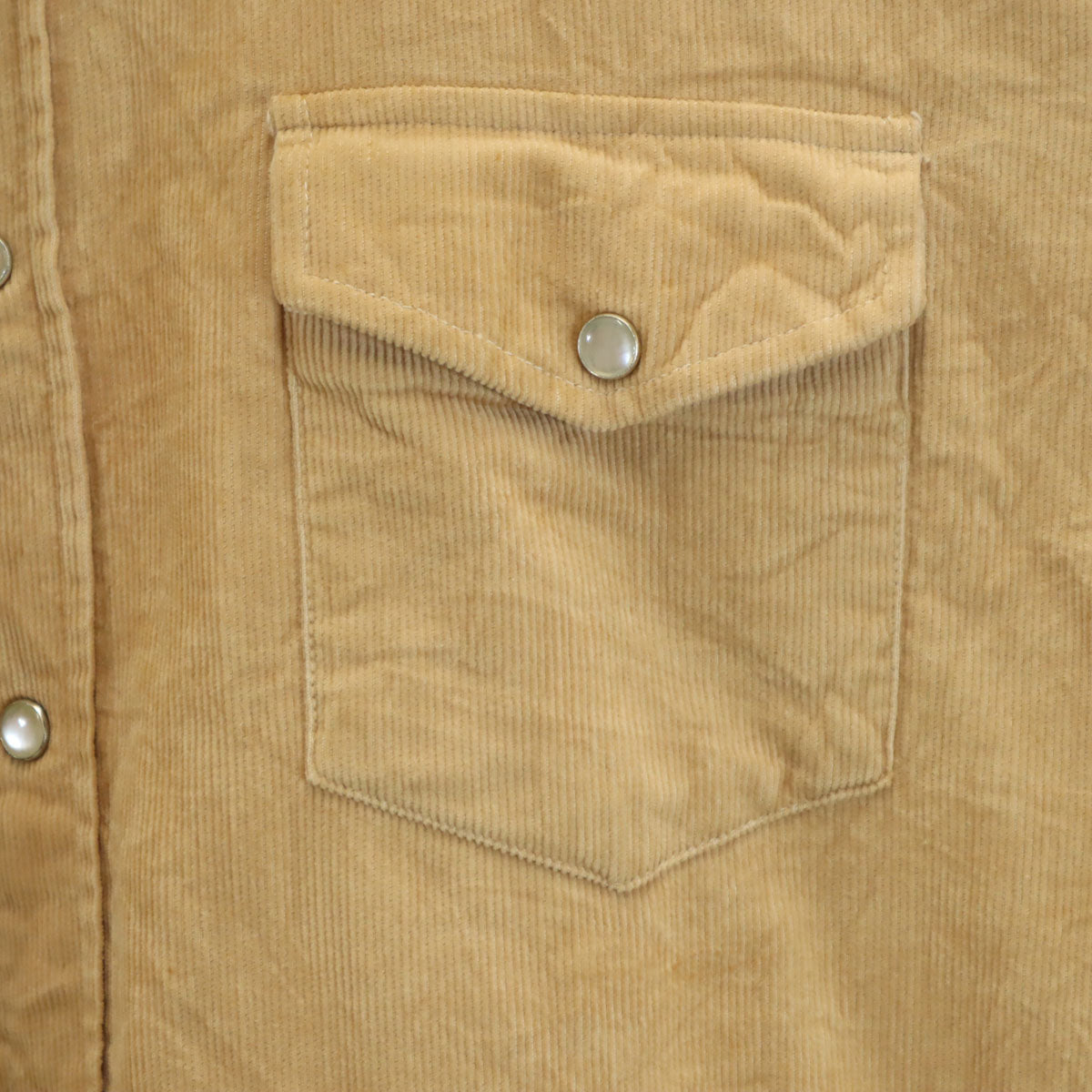 BUSHHOG 90s 80s オールド 長袖 コーデュロイ ウエスタンシャツ L ベージュ 裏キルティング メンズ