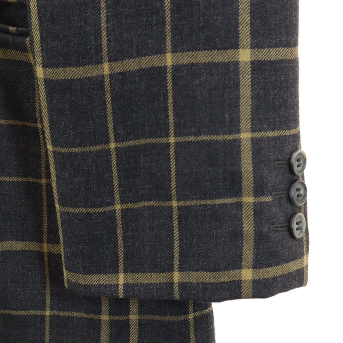 Emporio Armani エンポリオアルマーニ 90s イタリア製 オールド チェック柄 テーラードジャケット 40 チャコールグレー 裏キルティング メンズ