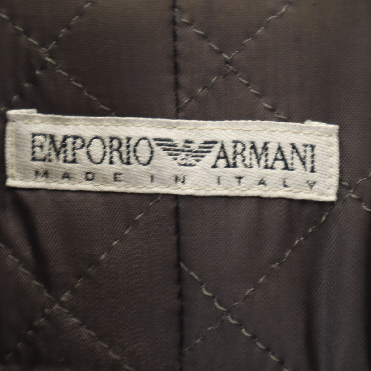 Emporio Armani エンポリオアルマーニ 90s イタリア製 オールド チェック柄 テーラードジャケット 40 チャコールグレー 裏キルティング メンズ