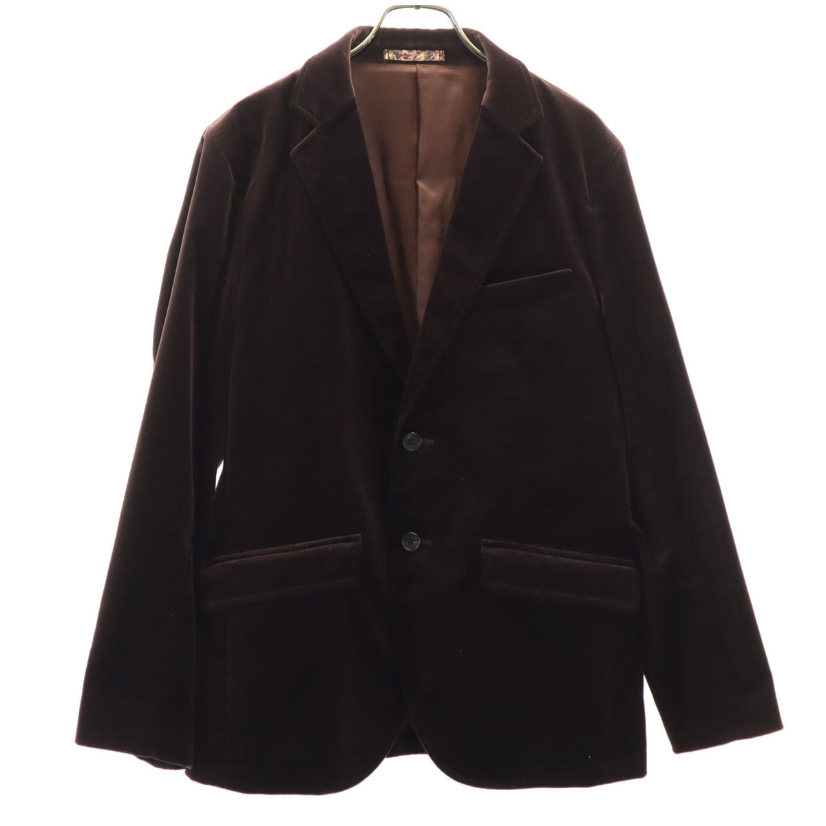 PS Paul Smith ピーエスポールスミス 日本製 ベロア テーラードジャケット M ブラウン メンズ