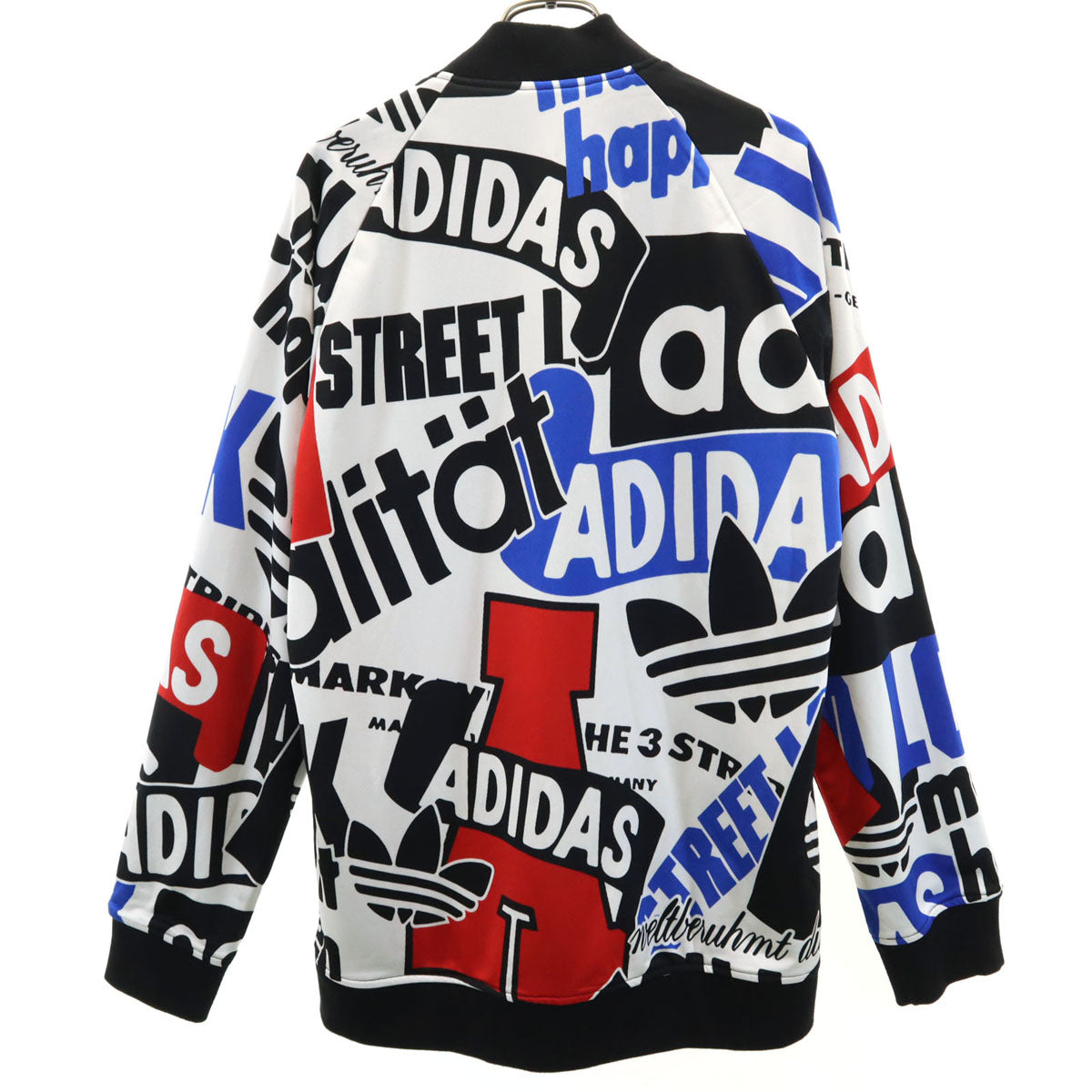 adidas アディダス トレフォイルロゴ 総柄 リバーシブル ジップジャケット L 3ライン メンズ