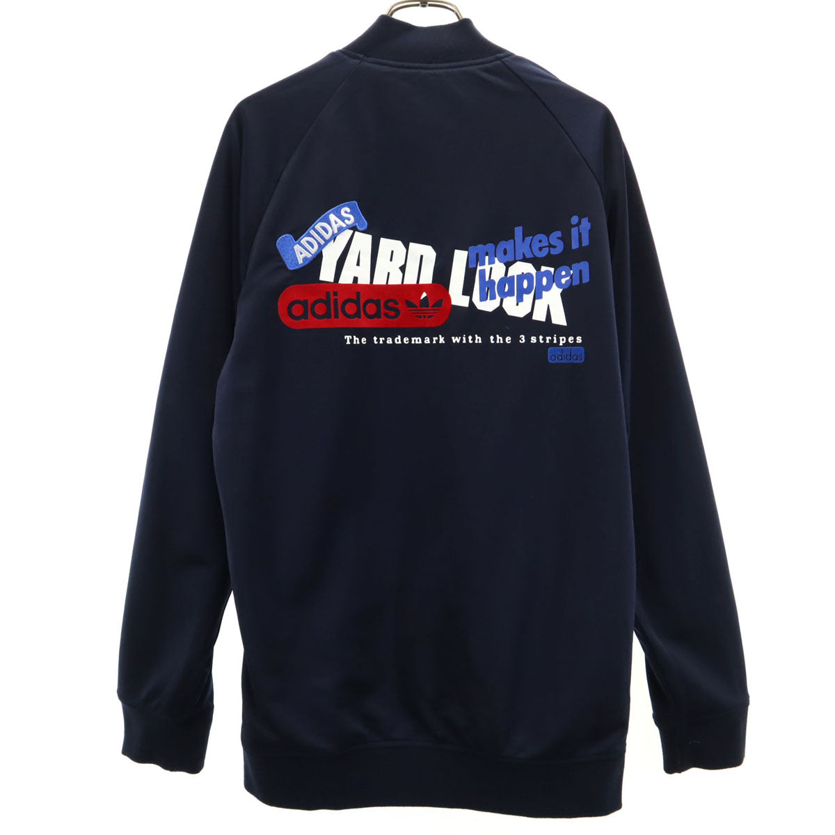 adidas アディダス トレフォイルロゴ 総柄 リバーシブル ジップジャケット L 3ライン メンズ