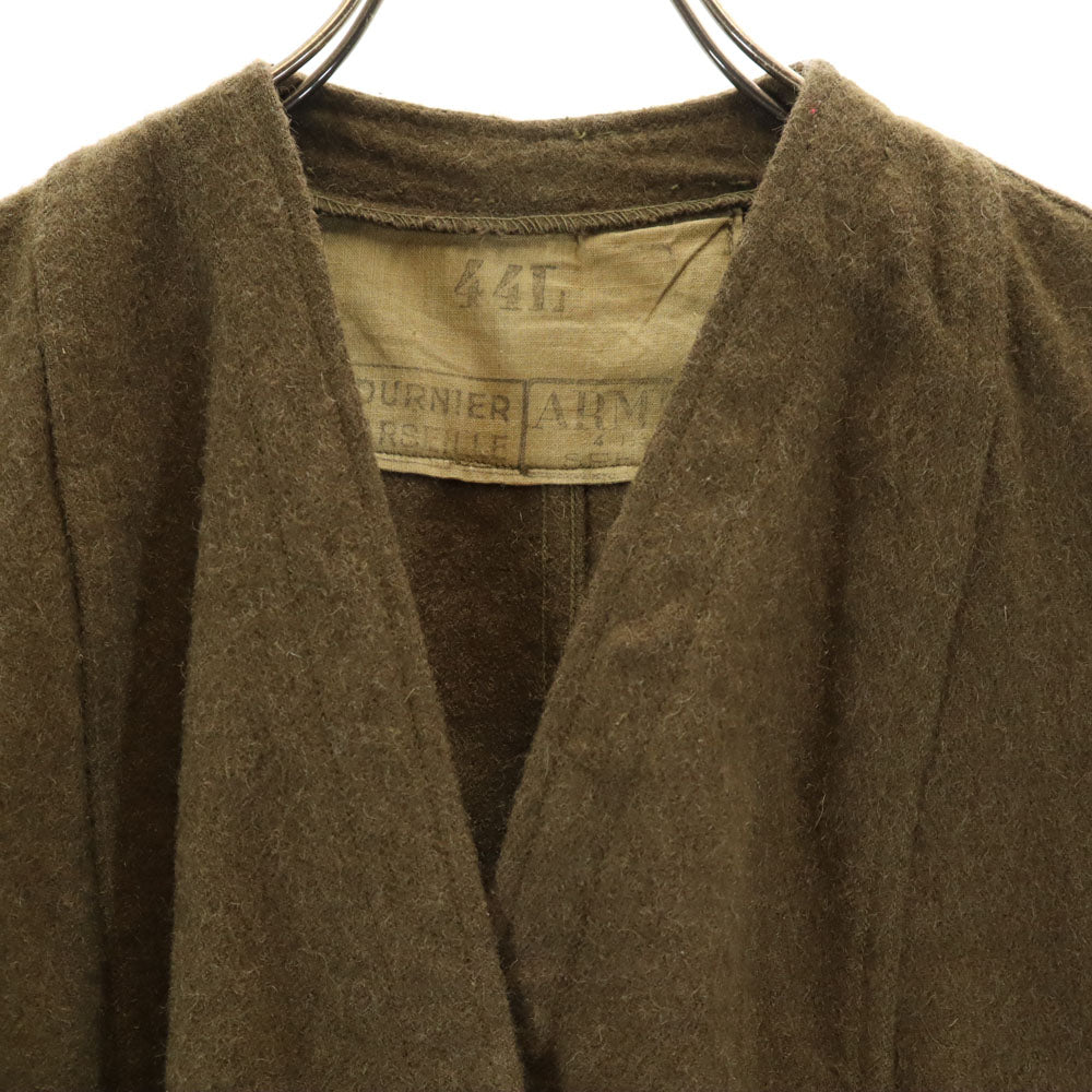 FRENCH ARMY フランス軍 50s ヴィンテージ Vネック ウールジャケット 44L カーキ レディース