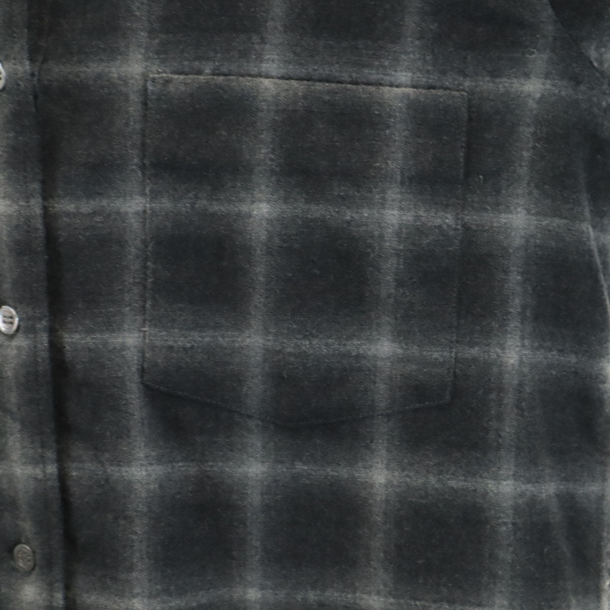 HELMUT LANG ヘルムートラング ウールブレンド チェック柄 長袖 ノーカラーシャツ M グレー系 レディース