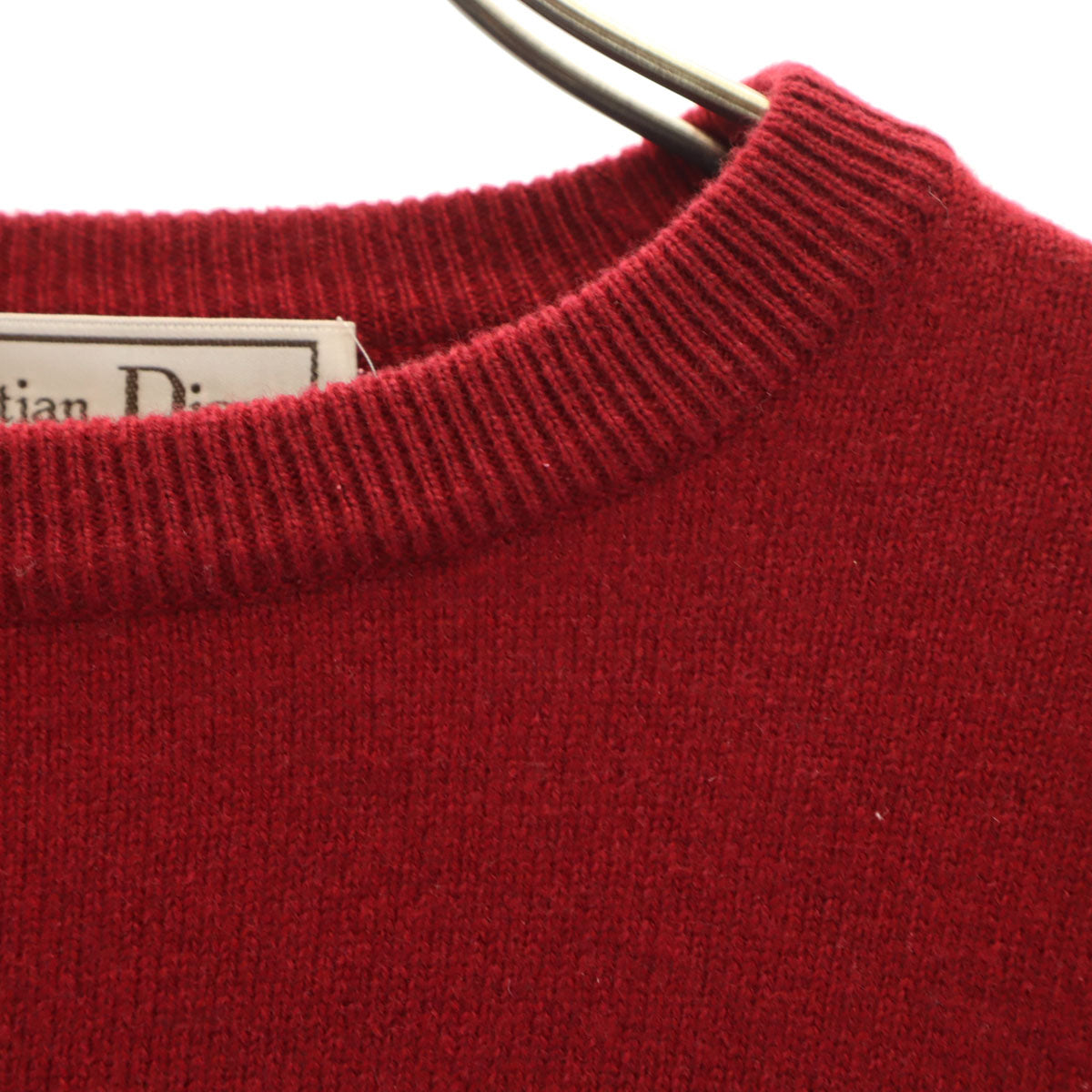 Christian Dior クリスチャンディオール 90s カシミア100％ オールド 長袖 セーター M 赤 ニット メンズ