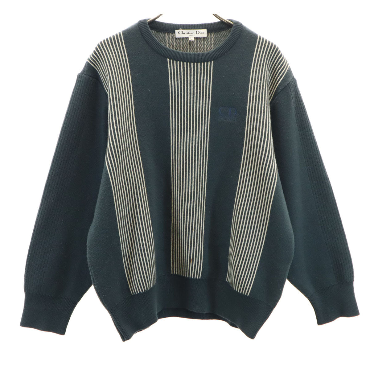 Christian Dior SPORTS クリスチャンディオールスポーツ 90s ウール オールド 長袖 セーター L ネイビー系 ニット メンズ