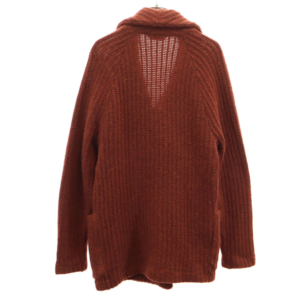 BARENA バレナ イタリア製 ウールブレンド ショールカラー ニットジャケット XS レッドオレンジ系 ダブルボタン レディース