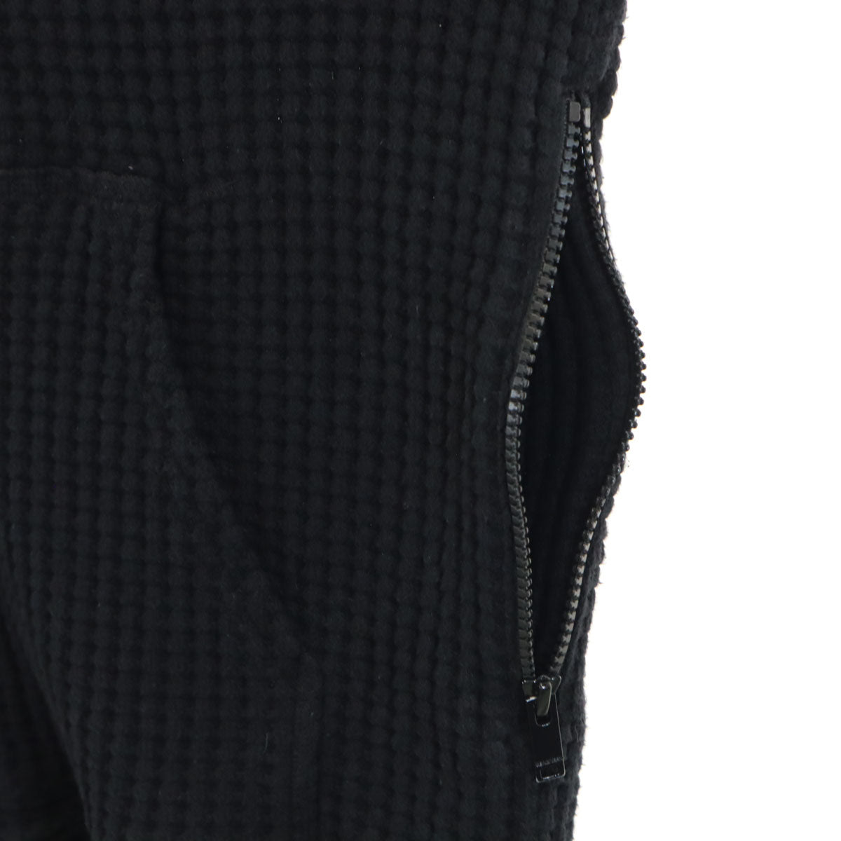 Seagreen シーグリーン 日本製 ウール 長袖 ワッフル ジップパーカー 4 黒 メンズ