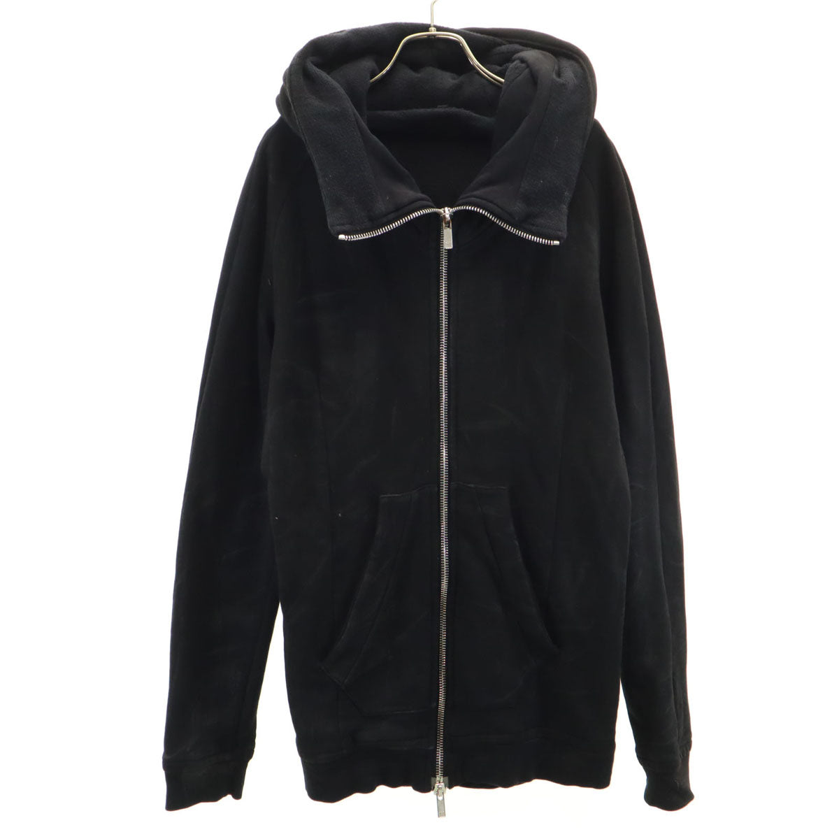 Emporio Armani エンポリオアルマーニ イタリア製 長袖 スウェット ジップパーカー L 黒 メンズ