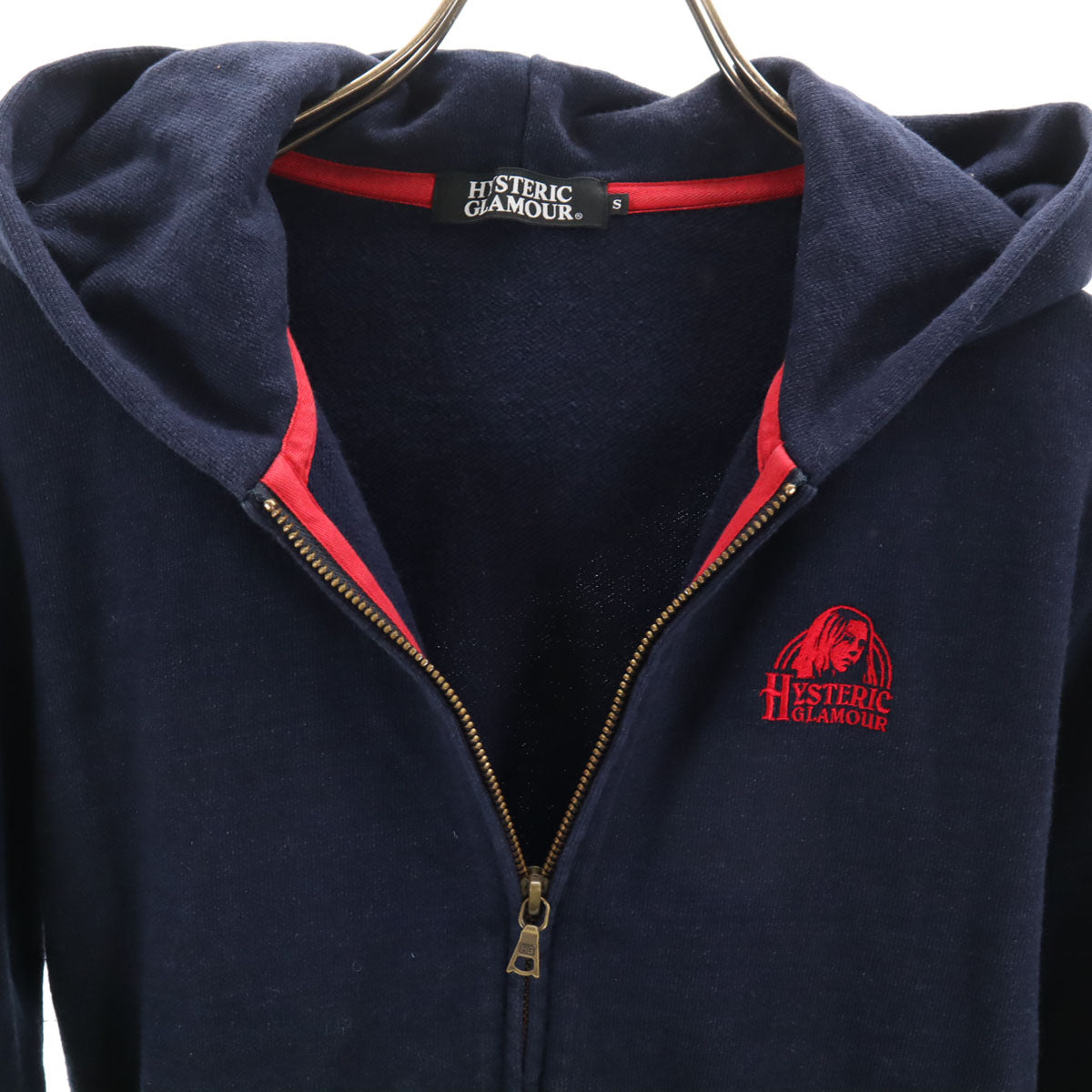 HYSTERIC GLAMOUR ヒステリックグラマー 長袖 ジップパーカー S ネイビー メンズ