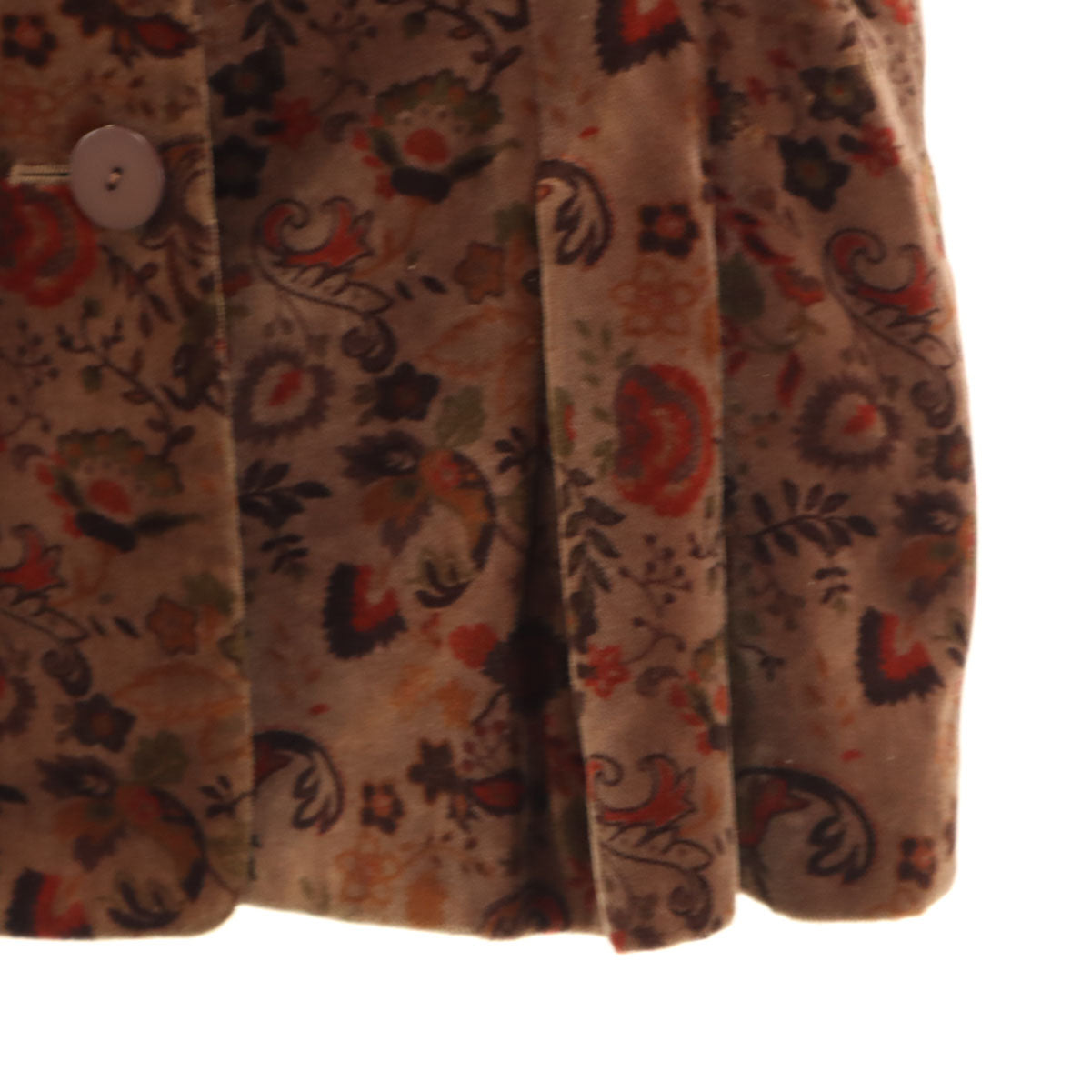 Chloe クロエ 総柄 ノーカラージャケット 40 ブラウン レディース