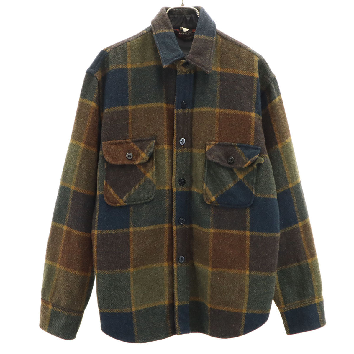 TOWNCRAFT タウンクラフト 70s ヴィンテージ チェック柄 長袖 ネルシャツ M イエローブラウン ペニーズ メンズ