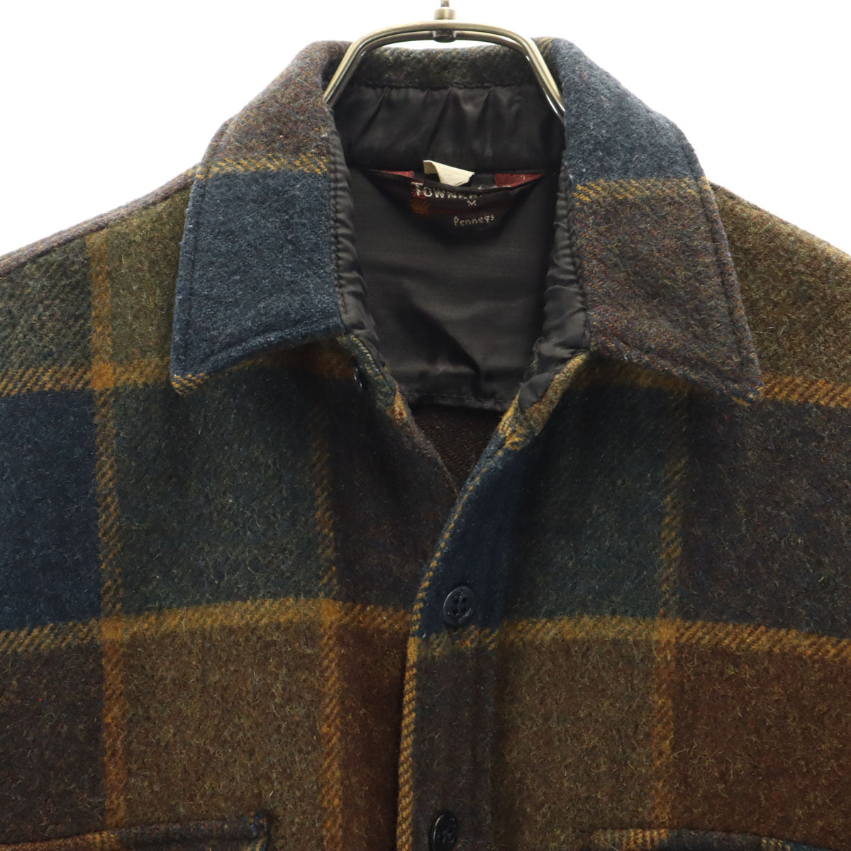 TOWNCRAFT タウンクラフト 70s ヴィンテージ チェック柄 長袖 ネルシャツ M イエローブラウン ペニーズ メンズ