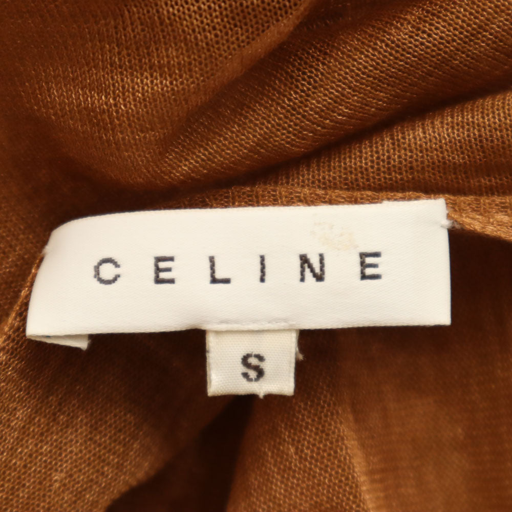 CELINE セリーヌ 長袖 レース カットソー S オレンジ レディース
