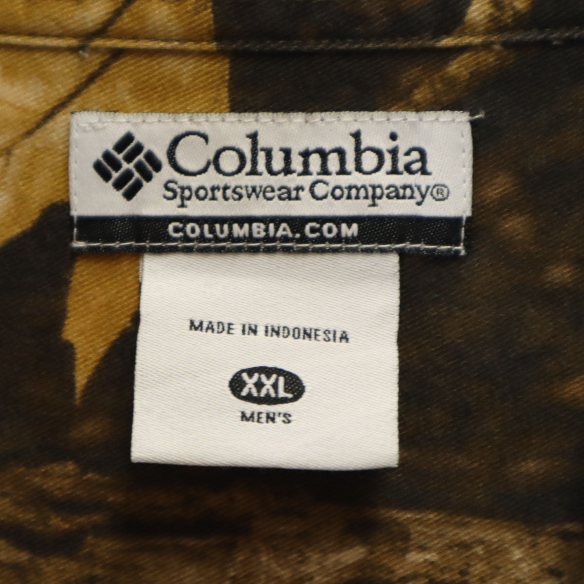 Columbia コロンビア リアルツリー柄 長袖 ボタンダウンシャツ XXL ブラウン アウトドア ビッグサイズ メンズ