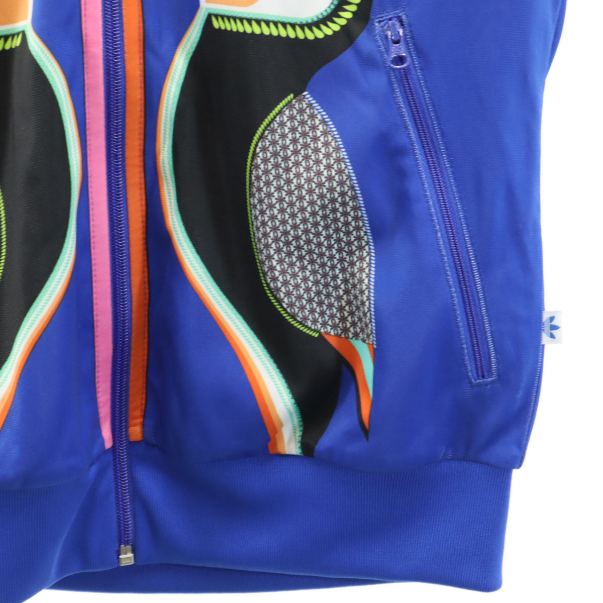 adidas Originals アディダスオリジナルス The Farm Company ファームカンパニー コラボ 南国の鳥 トラックジャケット M ブルー スーパーガール ジャージ レディース