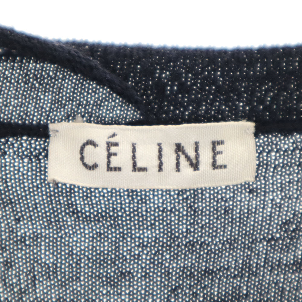CELINE セリーヌ ウールブレンド 長袖 カットソー XS ネイビー レディース