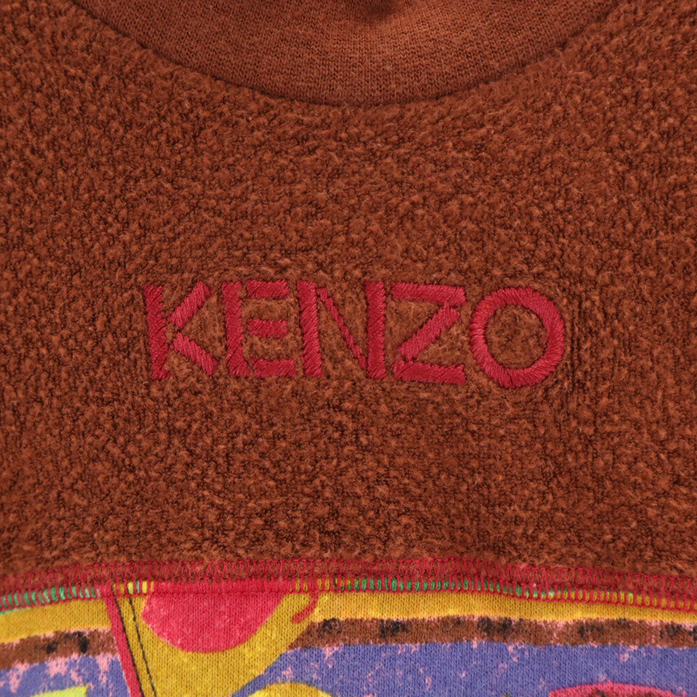 KENZO ケンゾー 90s オールド 総柄切り替え 長袖 スウェット 150 オレンジ キッズ