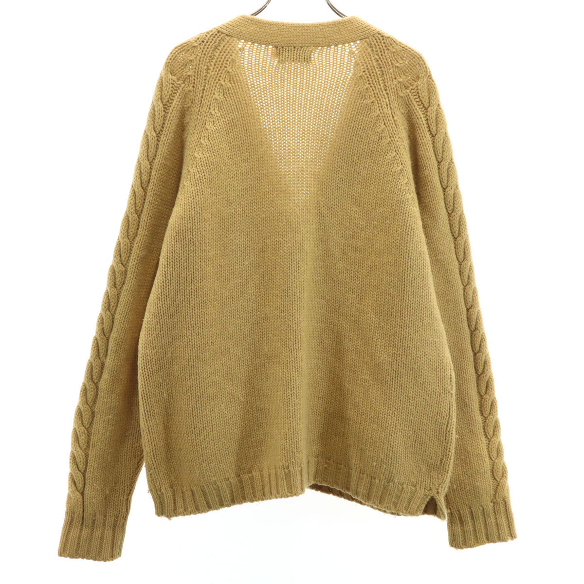 Bamberger's バンバーガーズ 70s ヴィンテージ 長袖 ケーブル Vネック ニットカーディガン XL キャメル メンズ