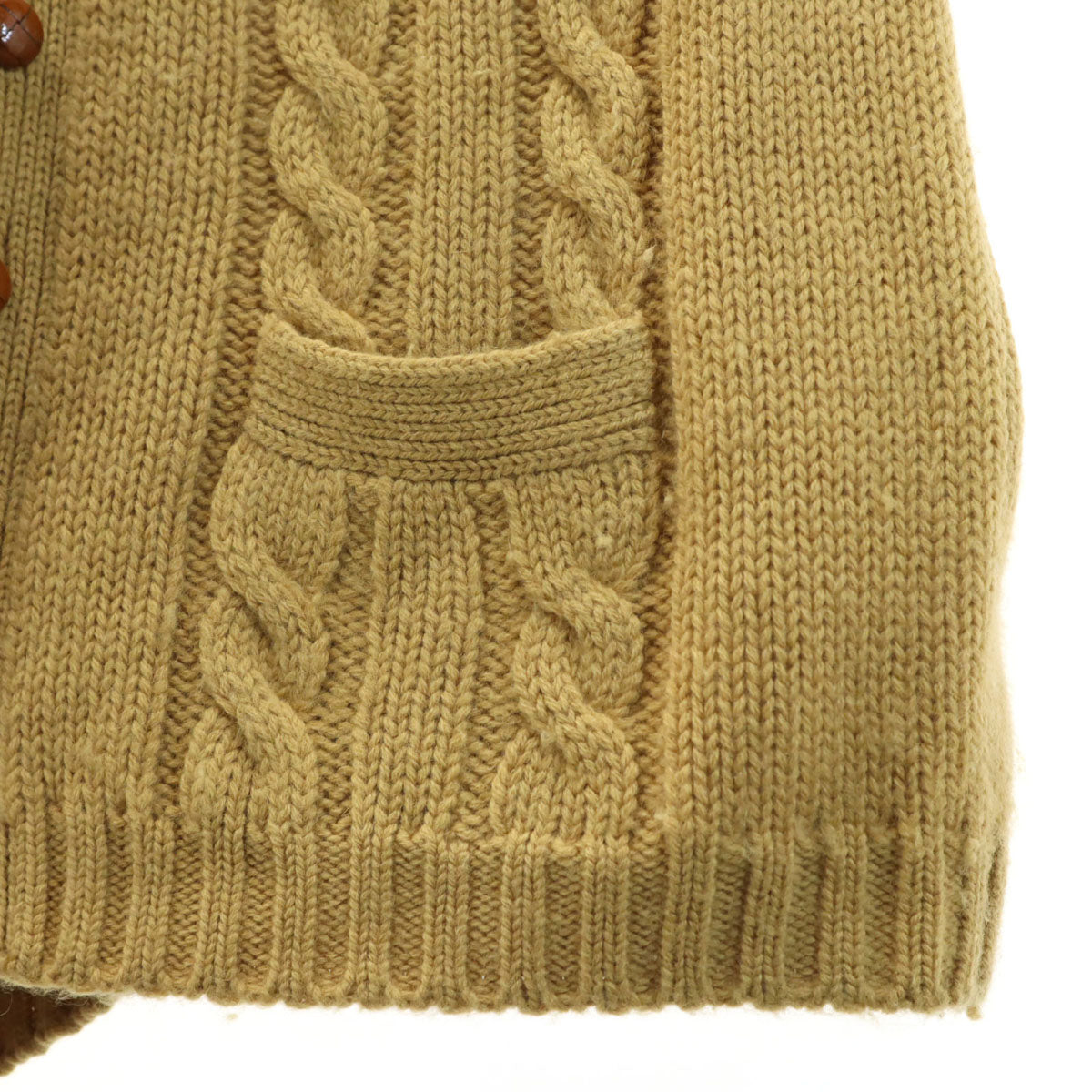 Bamberger's バンバーガーズ 70s ヴィンテージ 長袖 ケーブル Vネック ニットカーディガン XL キャメル メンズ