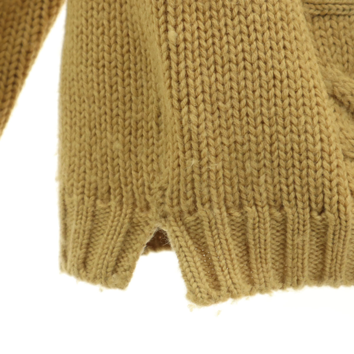 Bamberger's バンバーガーズ 70s ヴィンテージ 長袖 ケーブル Vネック ニットカーディガン XL キャメル メンズ