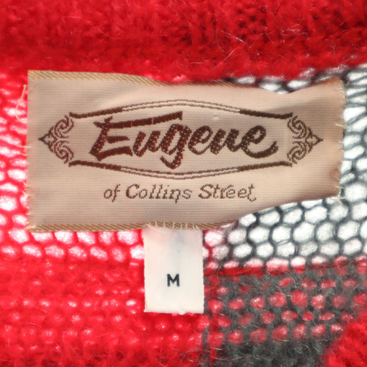 Eugeue 70s 80s モヘアブレンド ヴィンテージ 長袖 セーター M グレー ニット メンズ