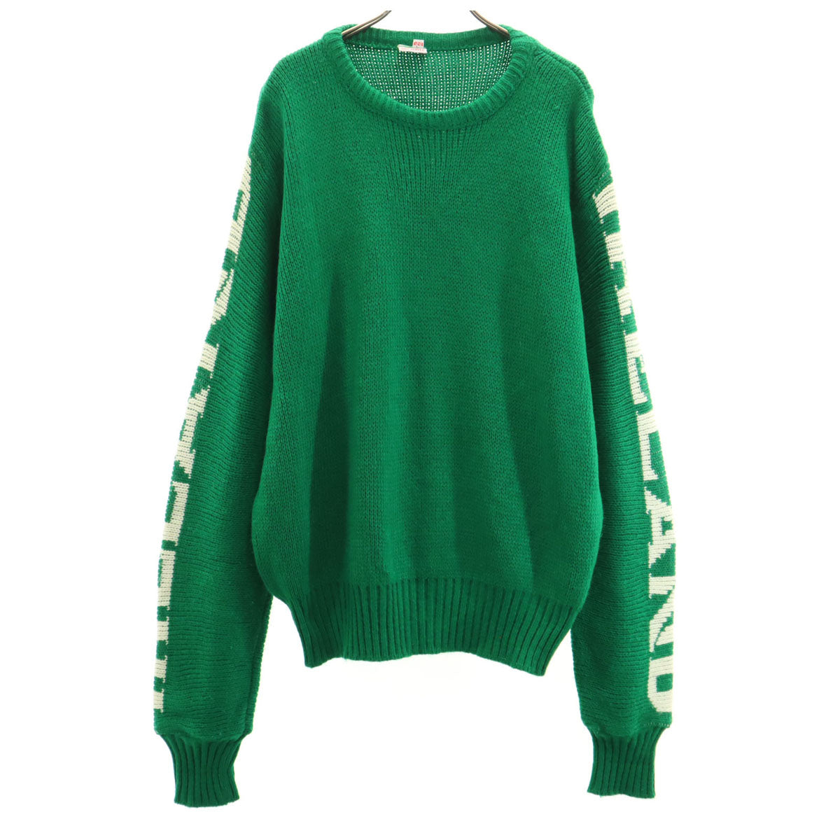 80s 90s オールド アイルランド製 長袖 セーター 44 グリーン ニット メンズ