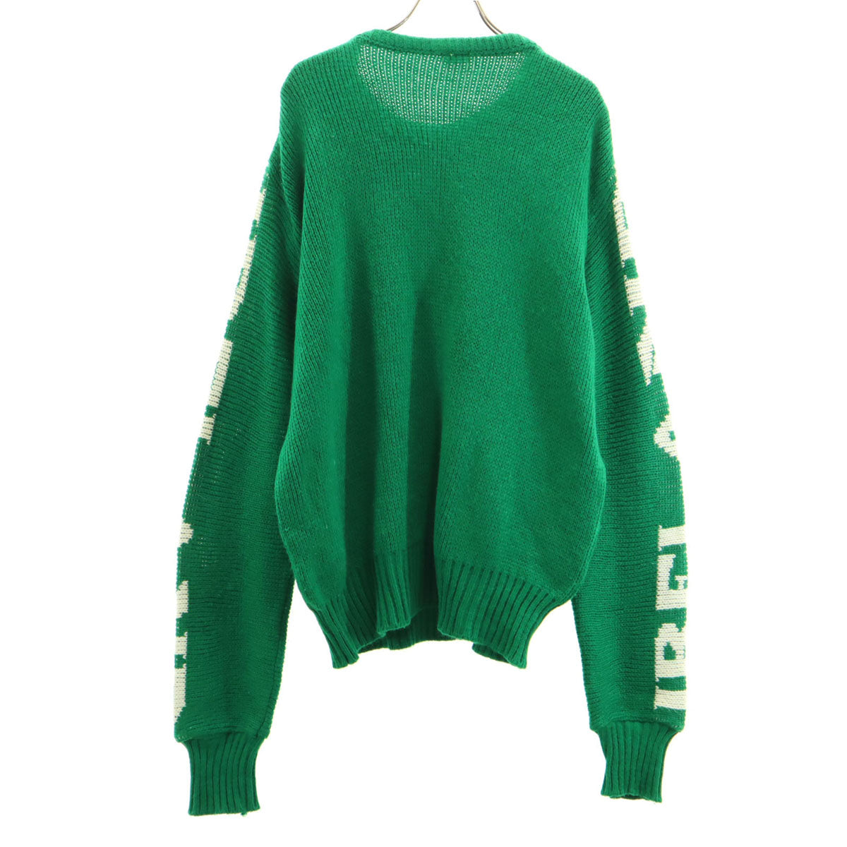80s 90s オールド アイルランド製 長袖 セーター 44 グリーン ニット メンズ