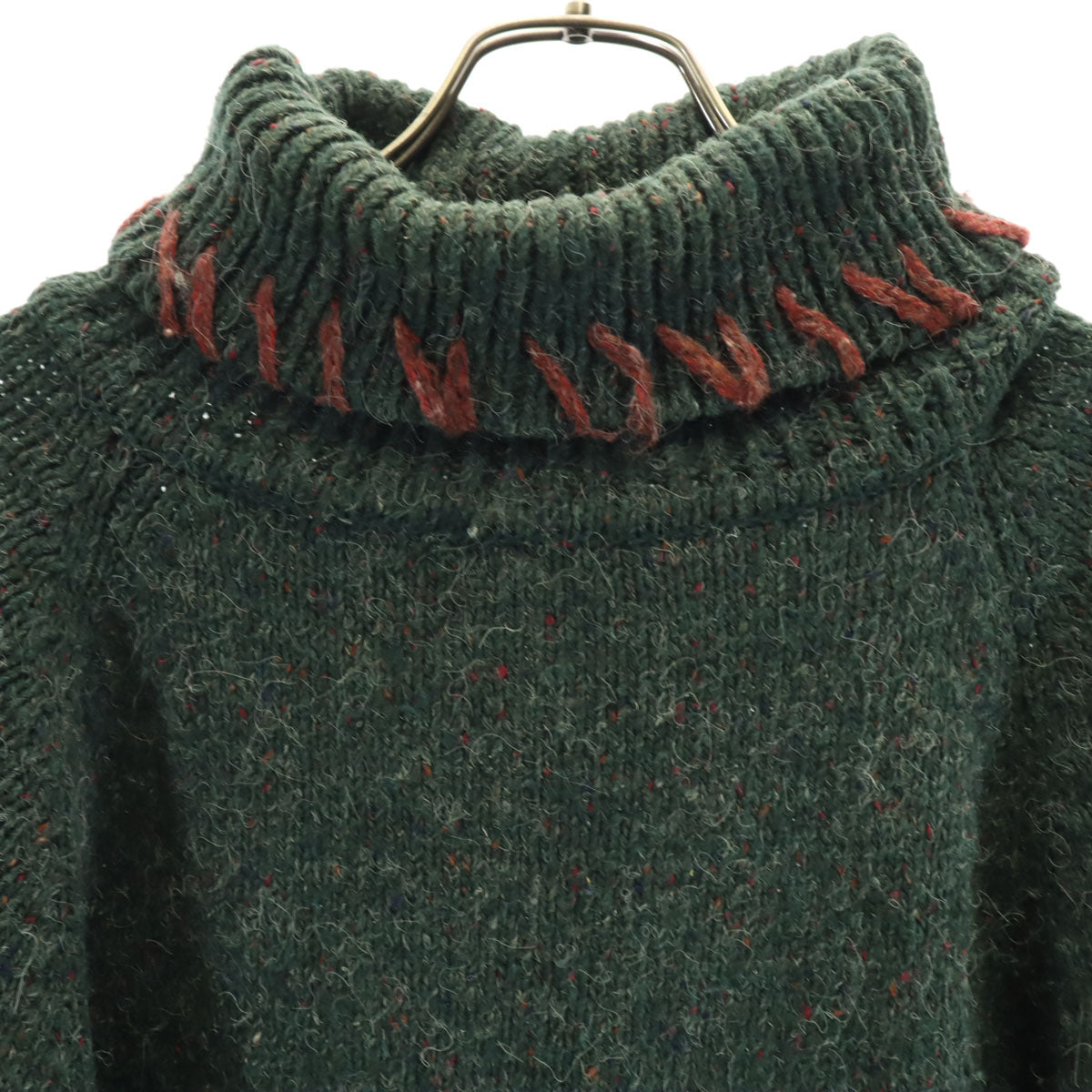 NELL FLOWERS BY J.G.HOOK 80s 90s オールド 長袖 タートルネック セーター M 深緑 ニット メンズ