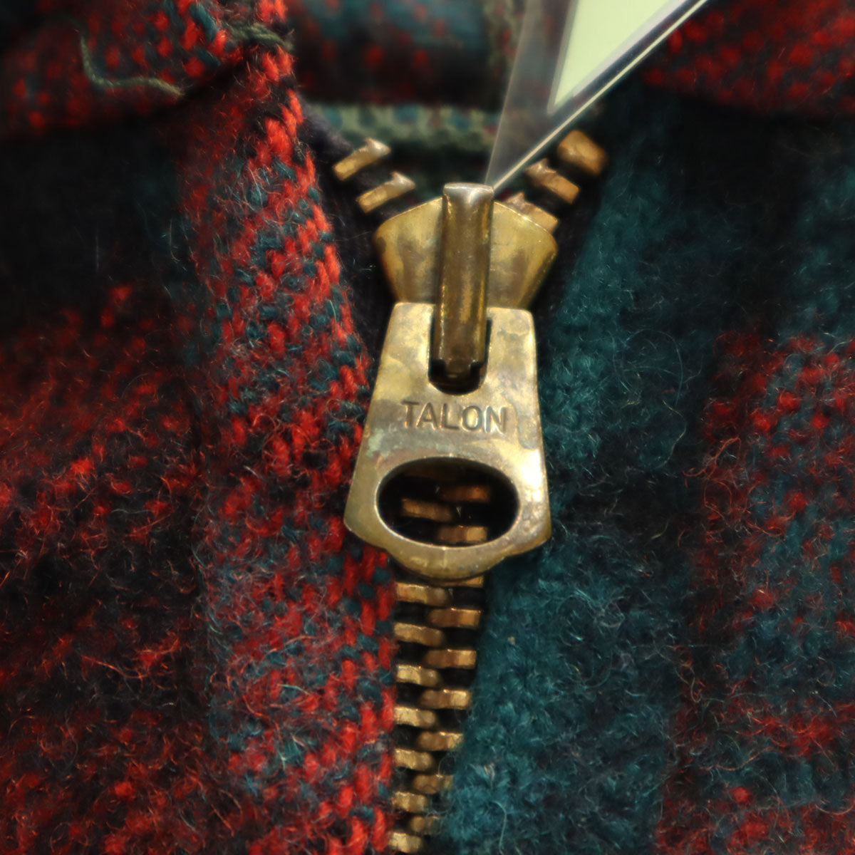 MAINE GUIDE 60s 70s ウール ヴィンテージ タータンチェック柄 長袖 ハーフジップ パーカー レッド TALONジップ メンズ