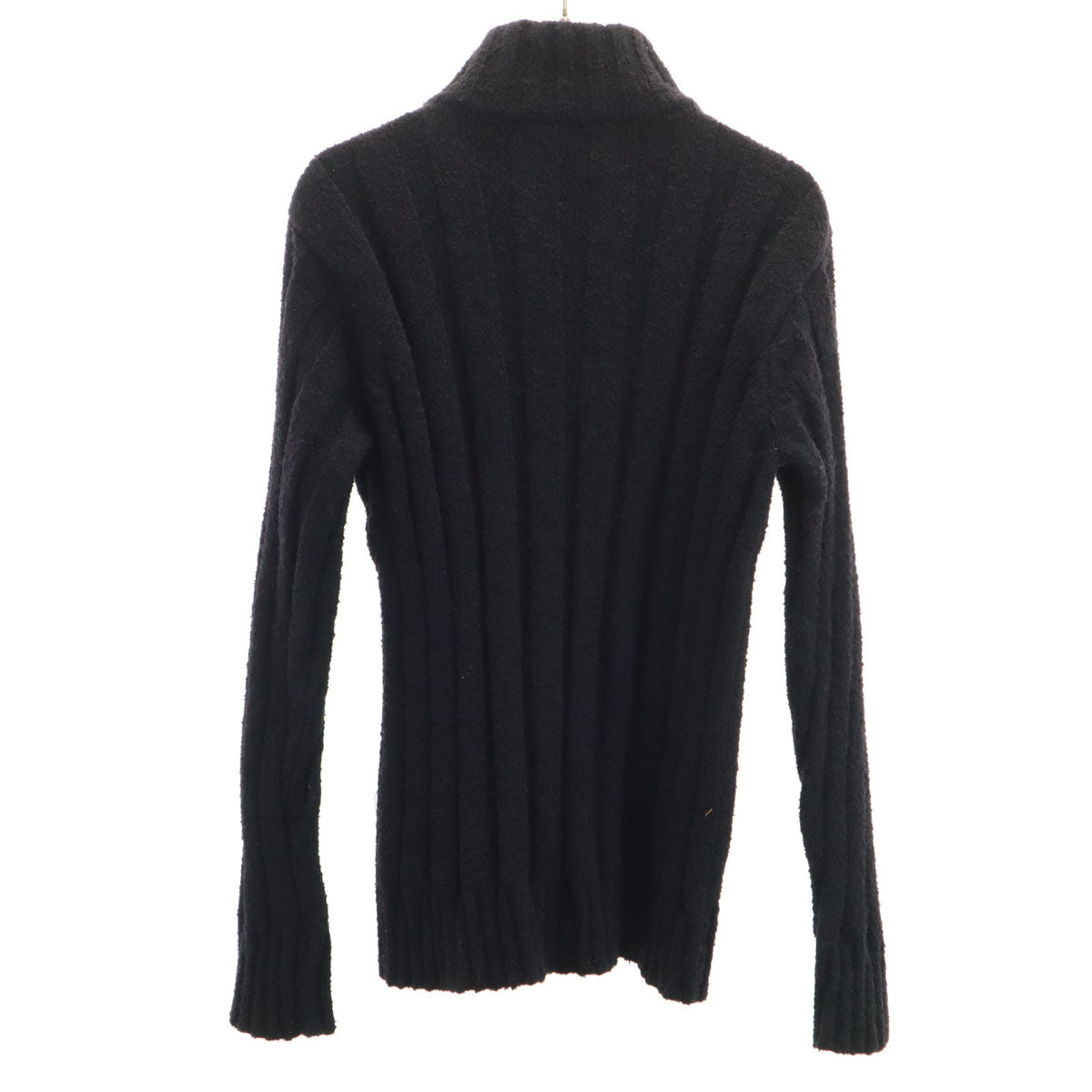 nc candido 70s イタリア製 ヴィンテージ 本革レザー切替 ニットジャケット M ブラック メンズ