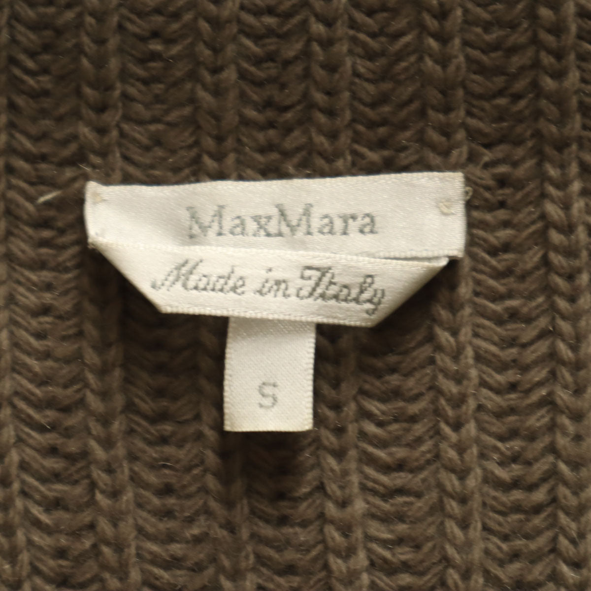MAX MARA マックスマーラ イタリア製 カシミヤブレンド 長袖 ニットカーディガン S アッシュブラウン レディース