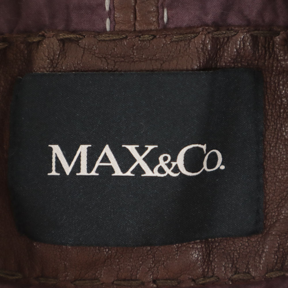 MAX&CO マックスアンドコー レザージャケット 38 ブラウン レディース
