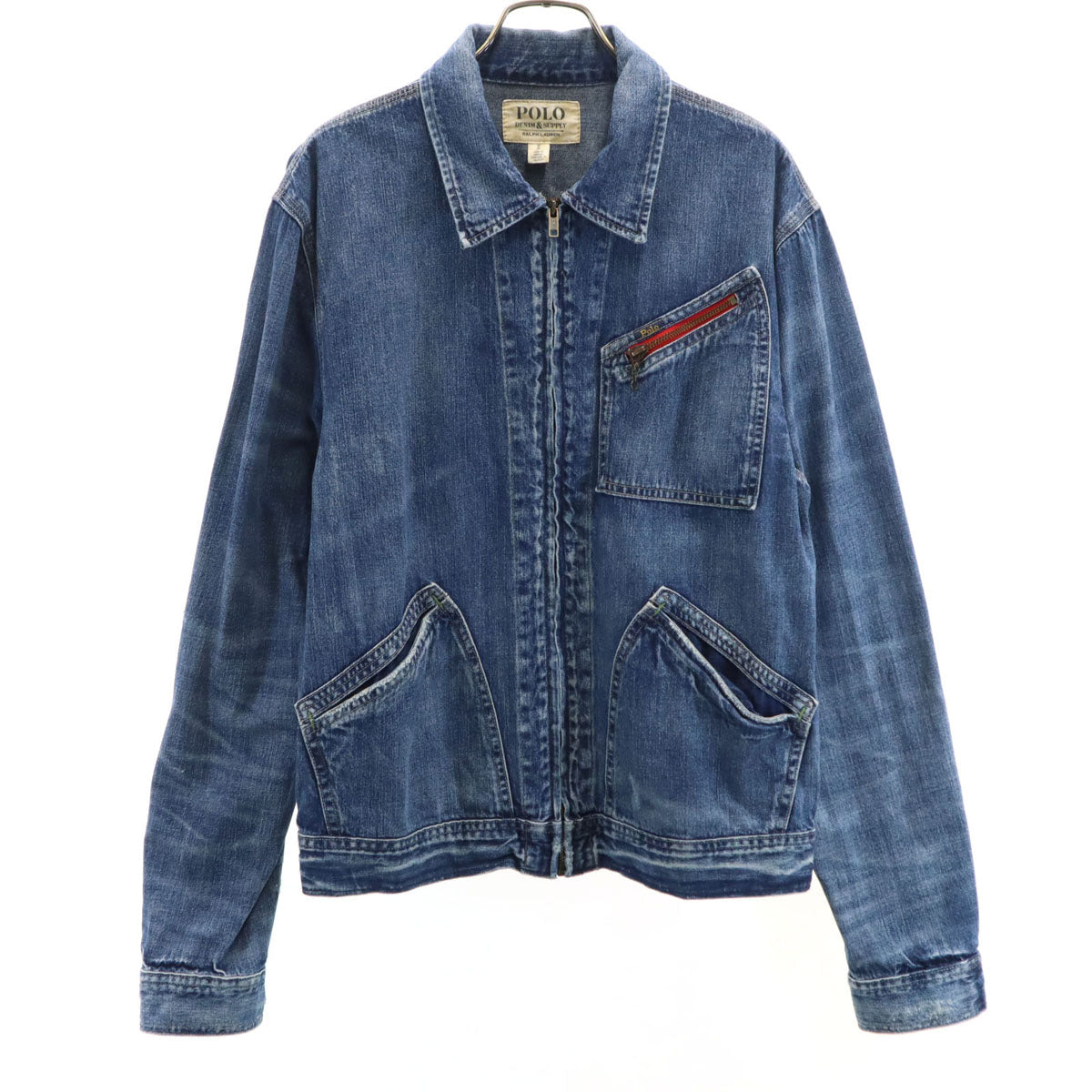DENIMU＆SUPPLY RALPH LAUREN デニムアンドサプライ ラルフローレン フルジップ デニムジャケット M ブルー系 ジージャン メンズ