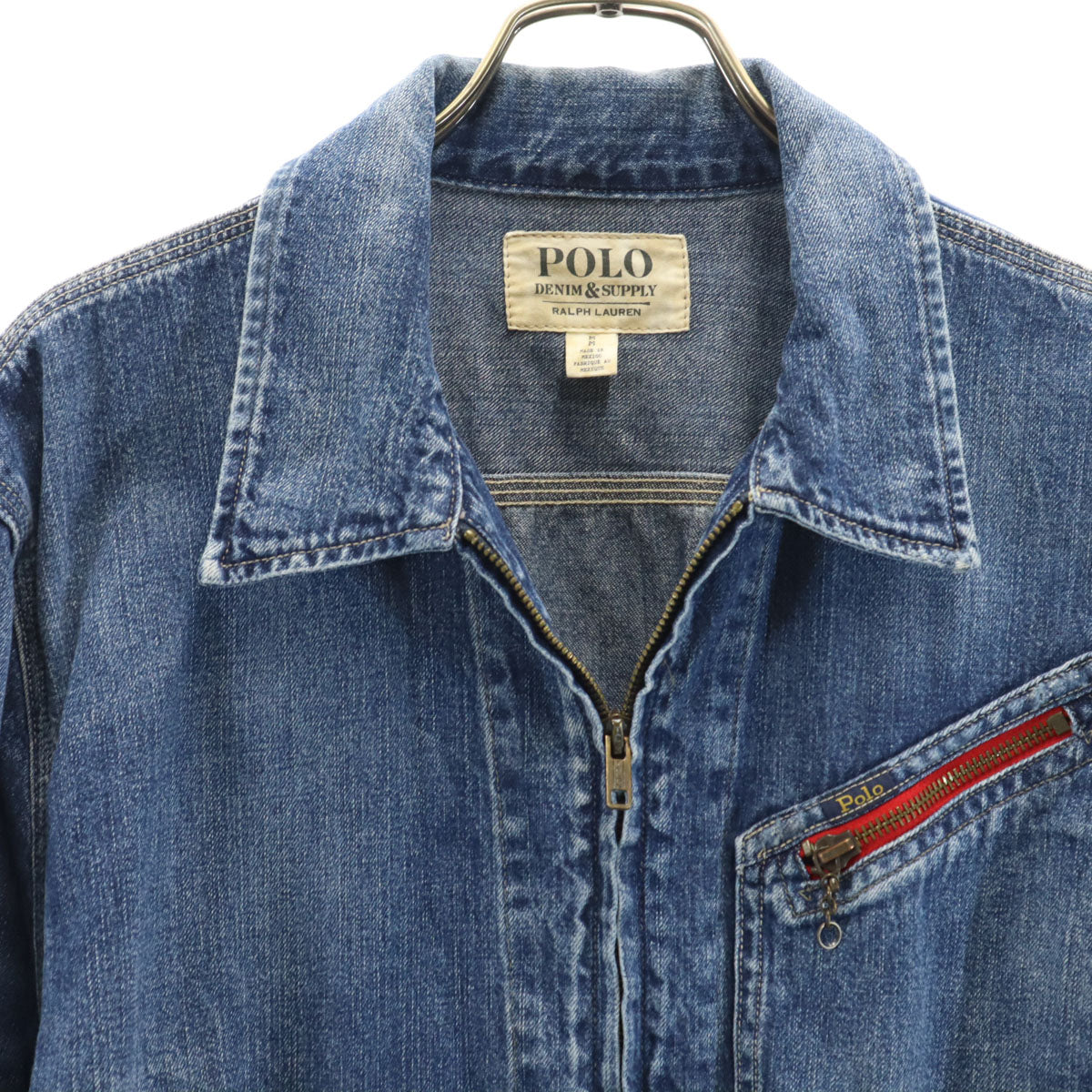 DENIMU＆SUPPLY RALPH LAUREN デニムアンドサプライ ラルフローレン フルジップ デニムジャケット M ブルー系 ジージャン メンズ
