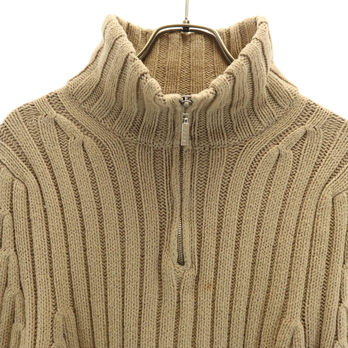 CRUCIANI クルチアーニ イタリア製 長袖 ハーフジップ ニット ベージュ セーター レディース