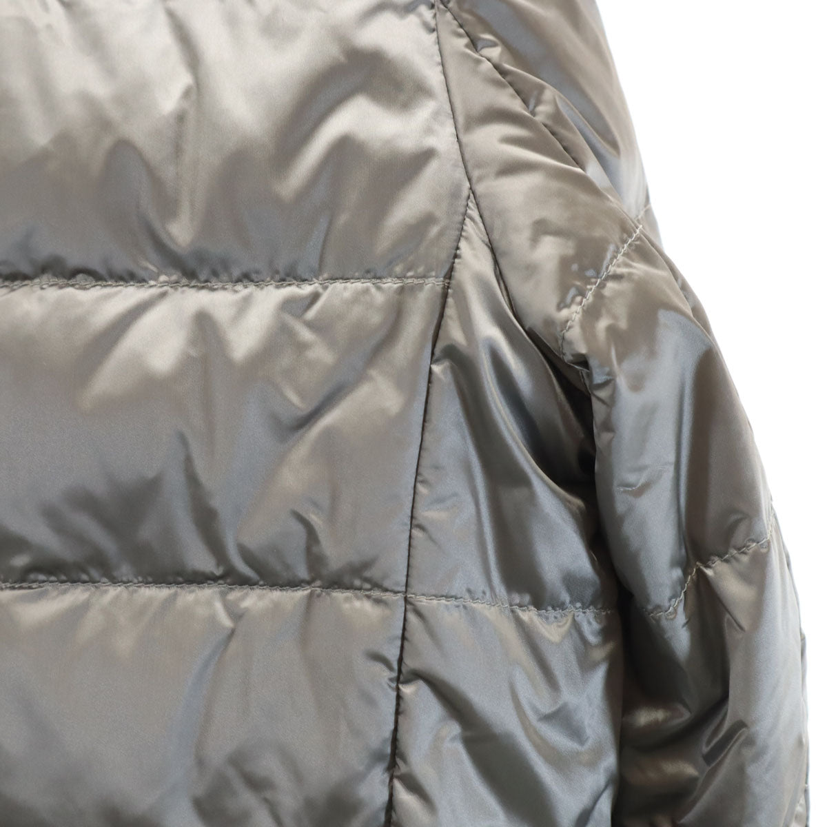 PRADA プラダ ノーカラー ダウンジャケット 42 グレー レディース