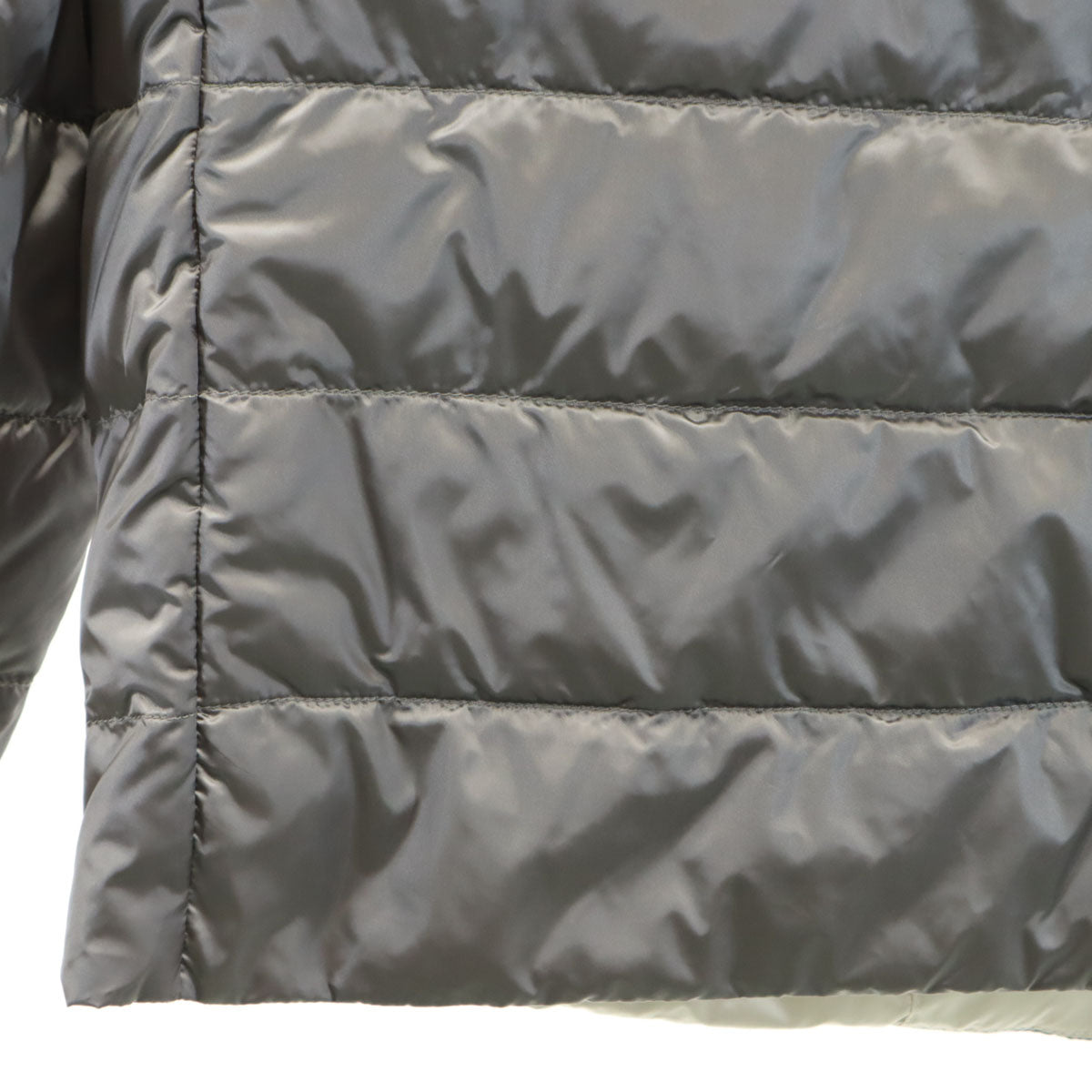 PRADA プラダ ノーカラー ダウンジャケット 42 グレー レディース