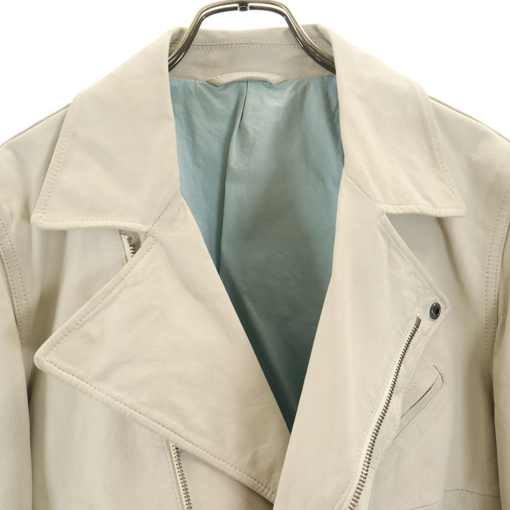 未使用 PS Paul Smith ピーエスポールスミス ダブルライダースジャケット M ベージュ メンズ