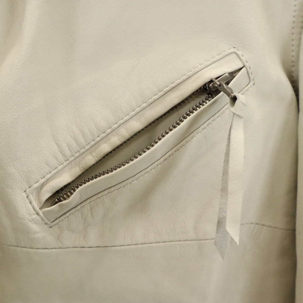 未使用 PS Paul Smith ピーエスポールスミス ダブルライダースジャケット M ベージュ メンズ