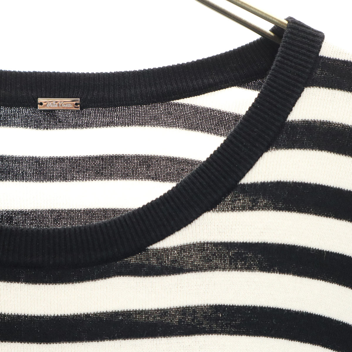 Mila Owen ミラオーウェン ボーダー柄 長袖 ニット F ホワイト レディース